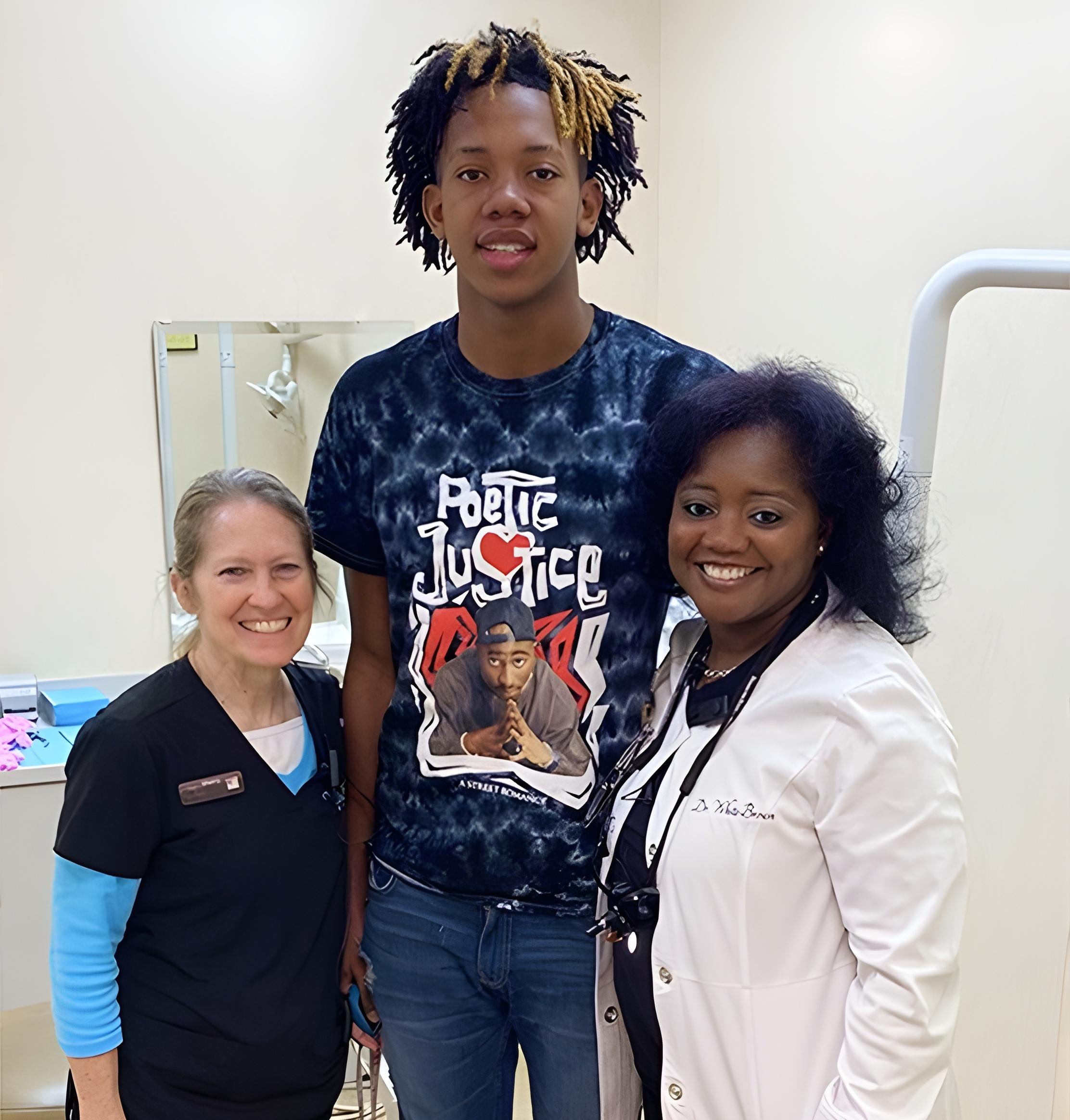 Dr. White with a smiling patient